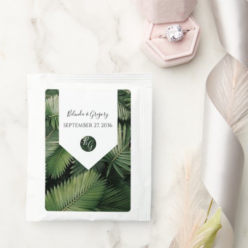 Tropical Palm Leaves Greenery Wedding  Tea Bag Drink Mix