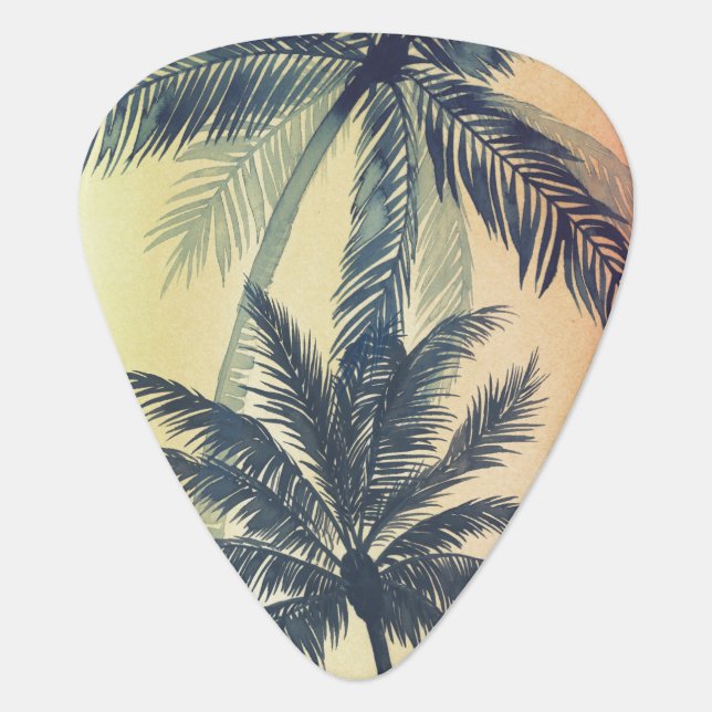 Tropical Palm Leaves Guitar Pick (Front)