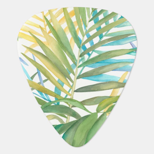Tropical Palm Leaves Guitar Pick (Front)