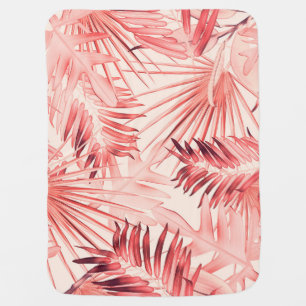 Tropical Palm Leaves, Hawaiian Stylish Pattern. Baby Blanket
