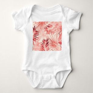 Tropical Palm Leaves, Hawaiian Stylish Pattern. Baby Bodysuit