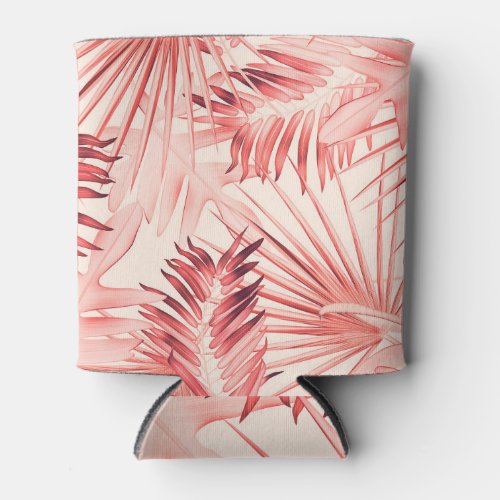 Tropical Palm Leaves Hawaiian Stylish Pattern Can Cooler