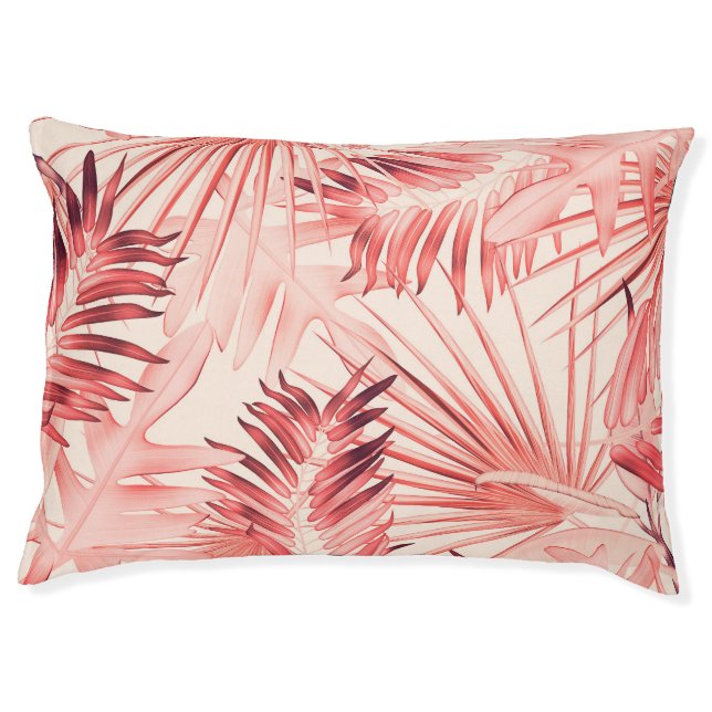 Tropical Palm Leaves, Hawaiian Stylish Pattern. Pet Bed (Front)