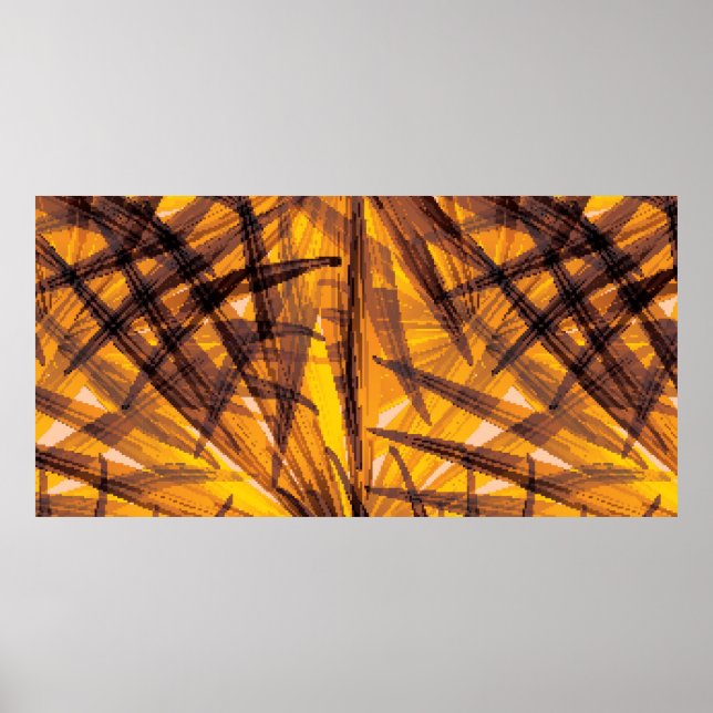 Tropical palm leaves illustration pattern poster (Front)