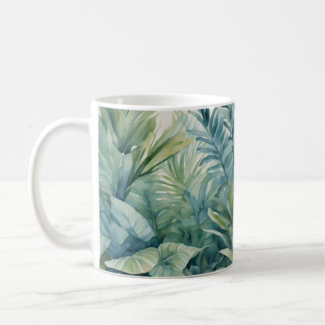 Tropical Palm Leaves Indoor Plants  Coffee Mug (Left)