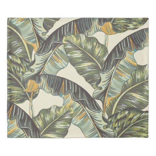 Tropical palm leaves  jungle leaf seamless vintag duvet cover