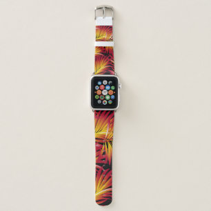 Tropical palm leaves, jungle leaves. vintage flora apple watch band