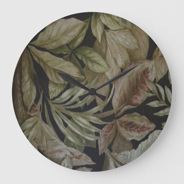TROPICAL PALM LEAVES LARGE CLOCK (Front)