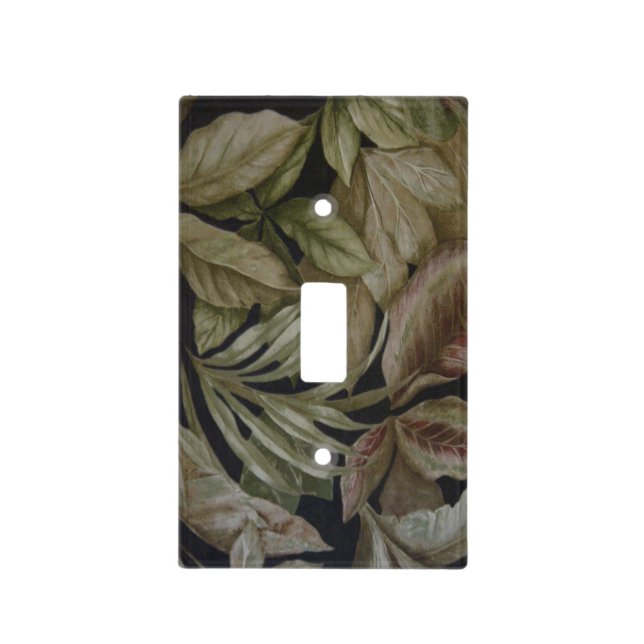 TROPICAL PALM LEAVES LIGHT SWITCH COVER (Front)
