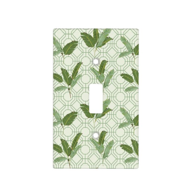 Tropical Palm Leaves Light Switch Cover (Front)