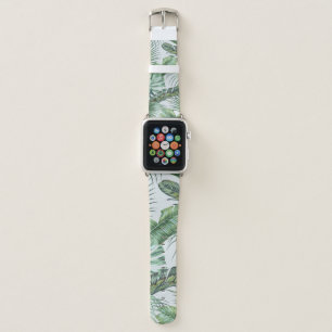 Tropical palm leaves, monstera, banana leaf, jungl apple watch band