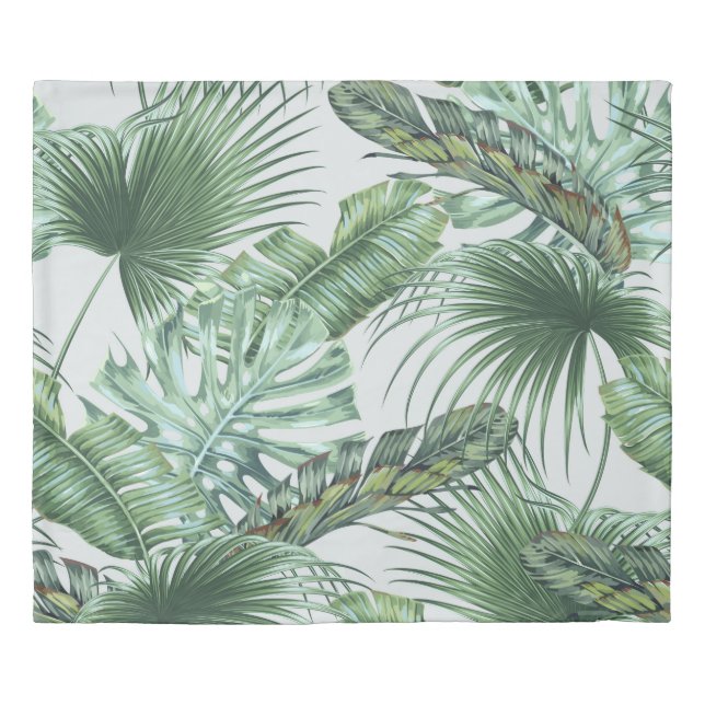 Tropical palm leaves, monstera, banana leaf, jungl duvet cover (Front)