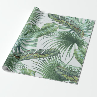 Tropical palm leaves, monstera, banana leaf, jungl wrapping paper