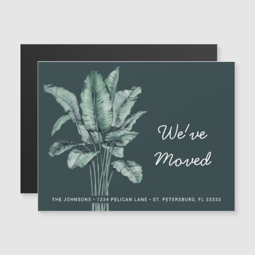 Tropical Palm Leaves New Address Magnetic Card