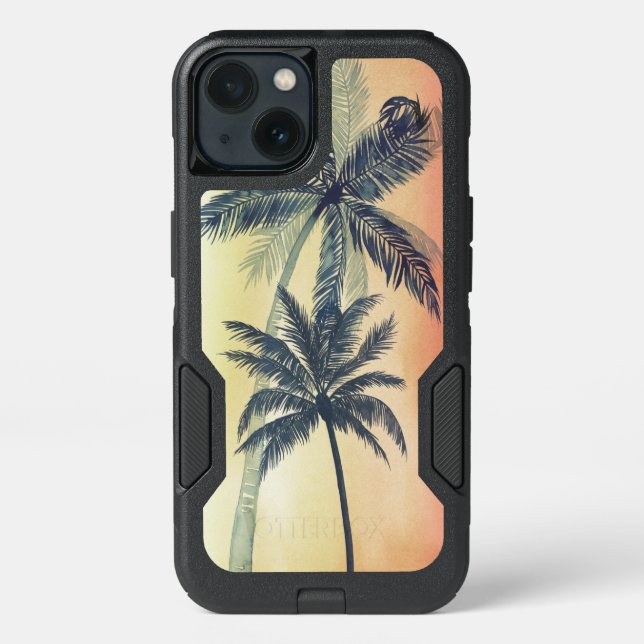 Tropical Palm Leaves Otterbox iPhone Case (Back)