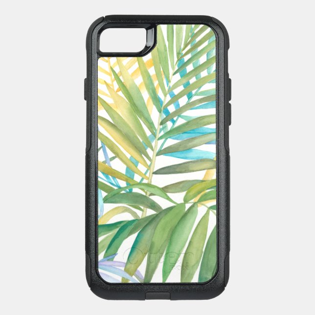 Tropical Palm Leaves Otterbox iPhone Case (Back)