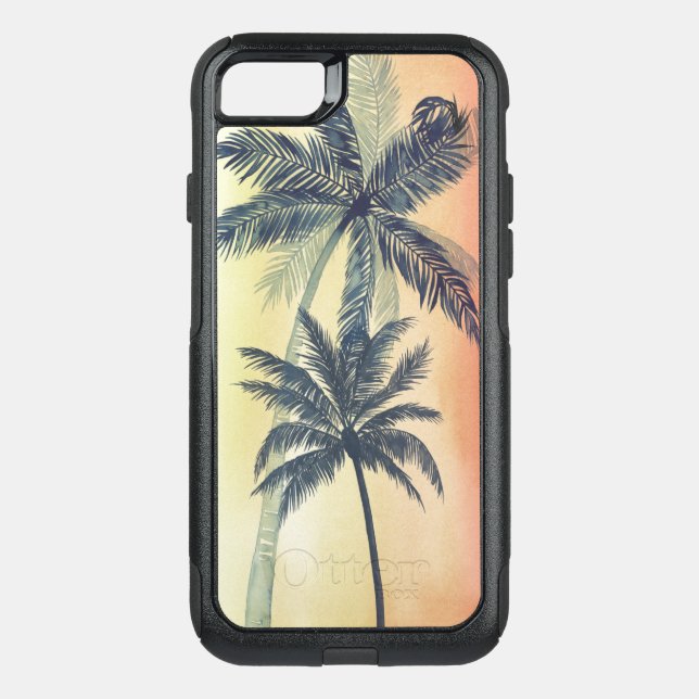 Tropical Palm Leaves Otterbox iPhone Case (Back)