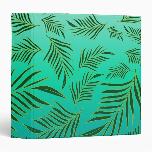 Tropical Palm Leaves Pattern 3 Ring Binder (Front/Spine)