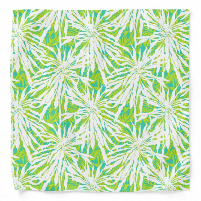 Tropical Palm Leaves Pattern Bandana (Front)