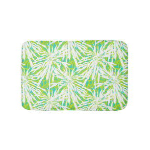 Tropical Palm Leaves Pattern Bath Mat