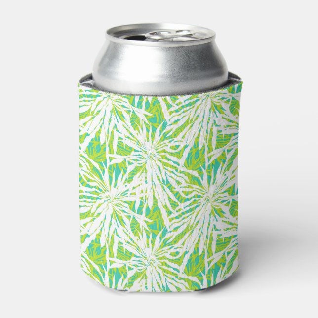 Tropical Palm Leaves Pattern Can Cooler (Can Front)