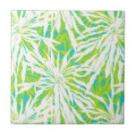 Tropical Palm Leaves Pattern Ceramic Tile