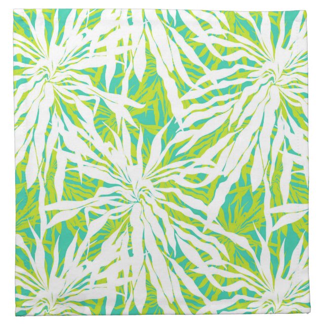 Tropical Palm Leaves Pattern Cloth Napkin (Front)