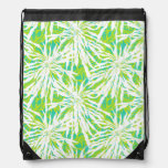 Tropical Palm Leaves Pattern Drawstring Bag