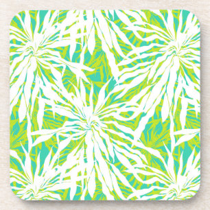 Tropical Palm Leaves Pattern Drink Coaster