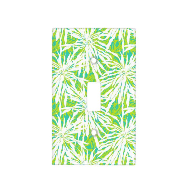 Tropical Palm Leaves Pattern Light Switch Cover (Front)