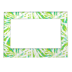 Tropical Palm Leaves Pattern Magnetic Frame