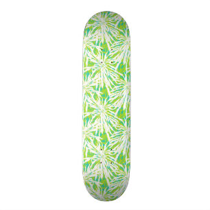 Tropical Palm Leaves Pattern Skateboard Deck