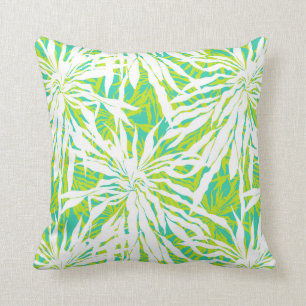 Tropical Palm Leaves Pattern Throw Pillow