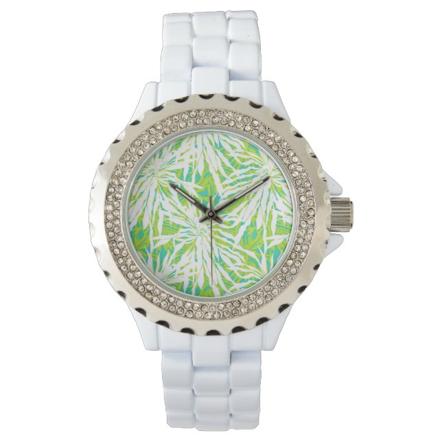 Tropical Palm Leaves Pattern Watch (Front)