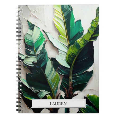 Tropical Palm Leaves Personalized Notebook 