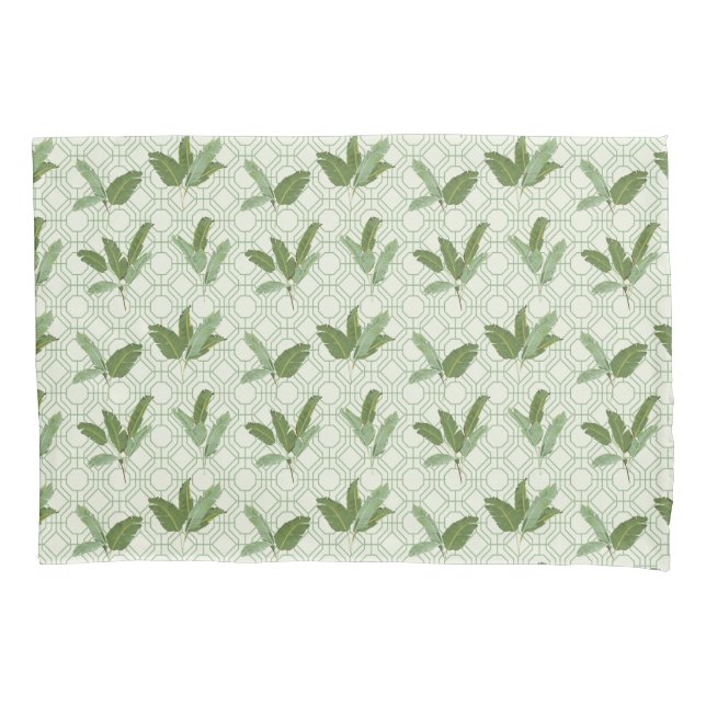 Tropical Palm Leaves Pillowcase (Front-Left)