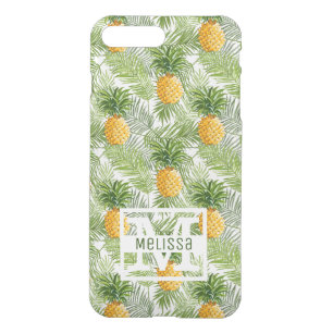 Tropical Palm Leaves & Pineapples Add Your Name iPhone 8 Plus/7 Plus Case