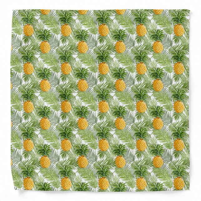 Tropical Palm Leaves & Pineapples Bandana (Front)