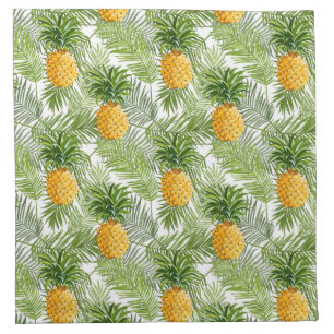 Tropical Palm Leaves & Pineapples Cloth Napkin