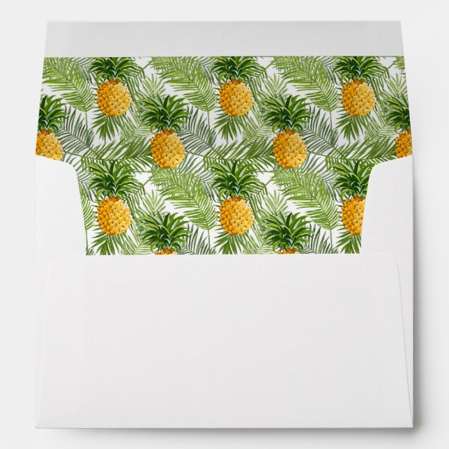 Tropical Palm Leaves & Pineapples Envelope (Back (Bottom))