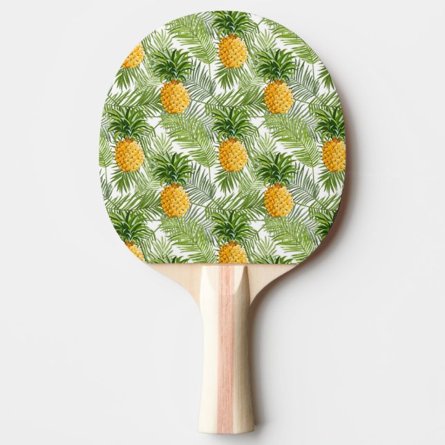 Tropical Palm Leaves & Pineapples Ping Pong Paddle (Front)