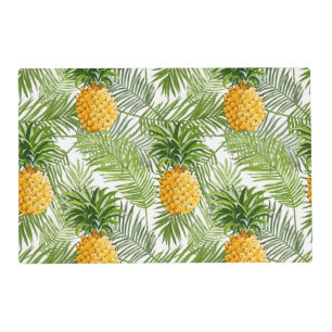 Tropical Palm Leaves & Pineapples Placemat