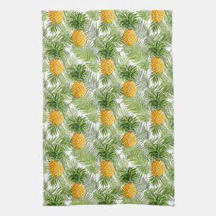 Tropical Palm Leaves & Pineapples Towel