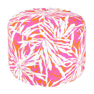 Tropical Palm Leaves Pouf