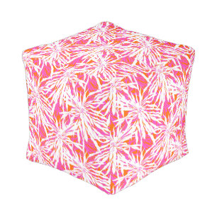 Tropical Palm Leaves Pouf