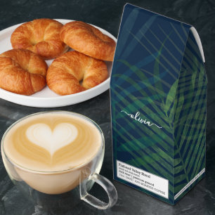 Tropical Palm Leaves Roasted Coffee – Personalized