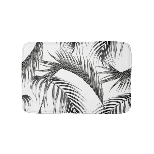 Tropical palm leaves, seamless jungle. bath mat (Front)