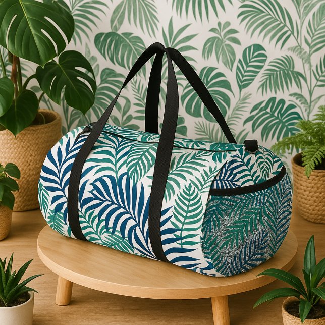 Tropical Palm Leaves Seamless Pattern Duffle Bag (Creator Uploaded)
