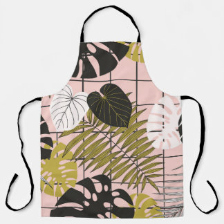 Tropical palm leaves, stylish summer. apron