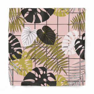 Tropical palm leaves, stylish summer. bandana
